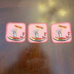 Vintage 1970’s Swiss Maid Quality Emblems Wumsey I Wuv You Patch Set of 3